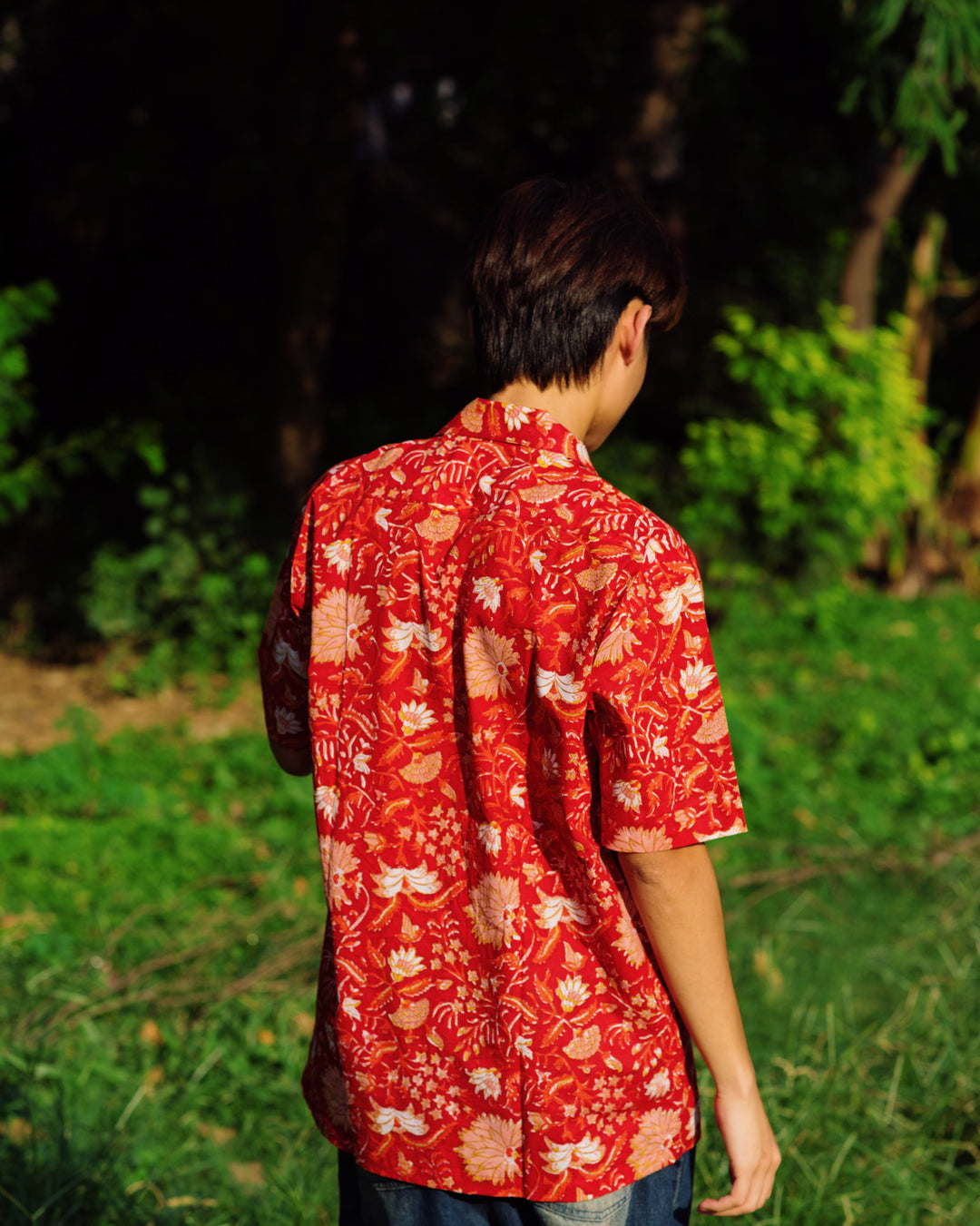 RED FLORAL RAPID SHIRT