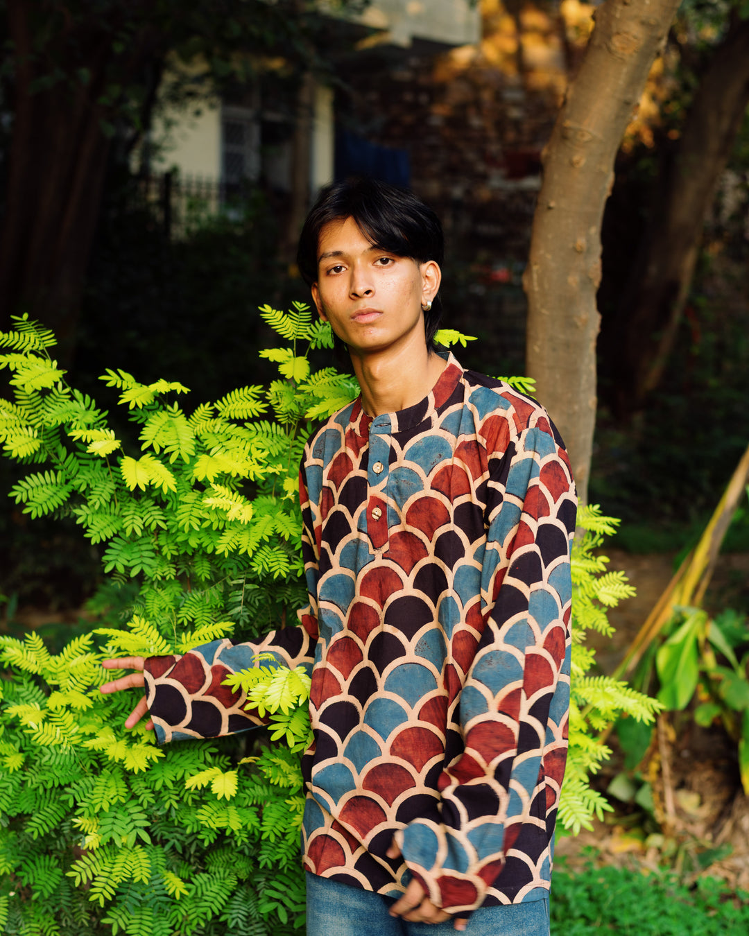 FISH SCALE AJRAKH SHORT KURTA