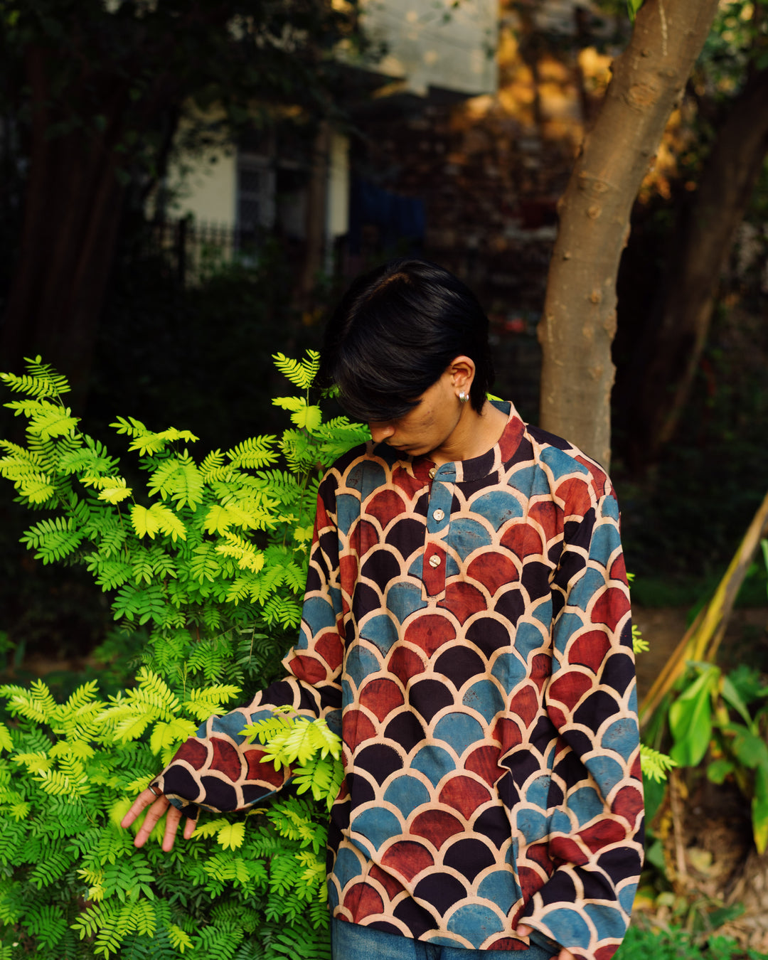 FISH SCALE AJRAKH SHORT KURTA