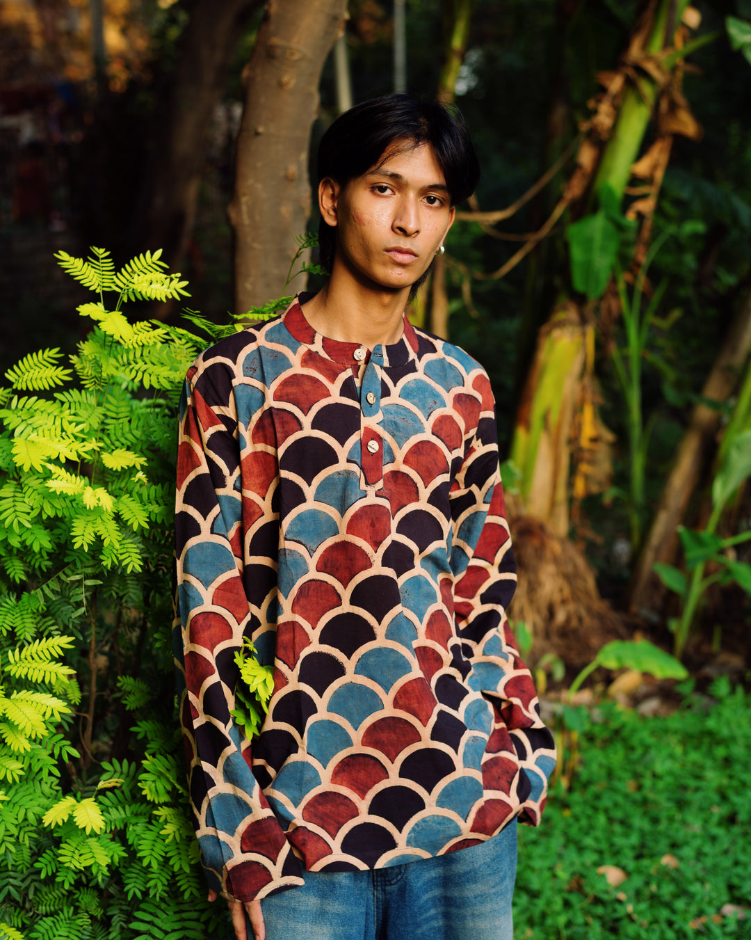 FISH SCALE AJRAKH SHORT KURTA