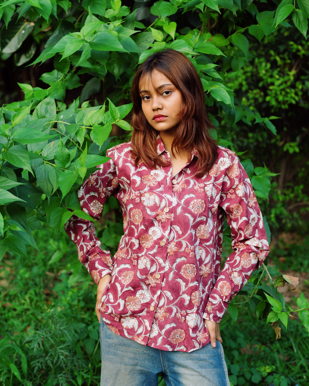 MAUVE FLORAL RAPID FULL SHIRT