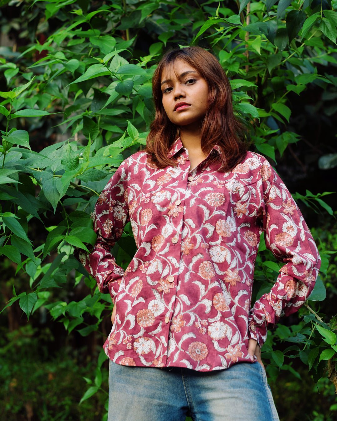MAUVE FLORAL RAPID FULL SHIRT