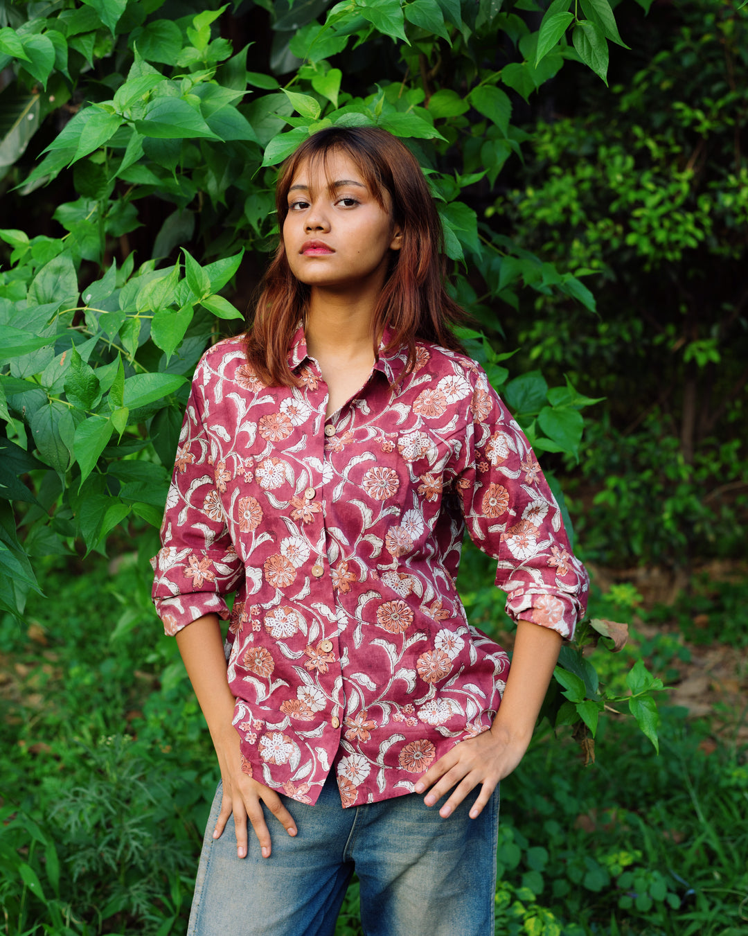 MAUVE FLORAL RAPID FULL SHIRT