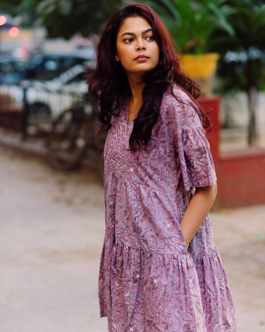 LILAC FLORAL RAPID TENT DRESS