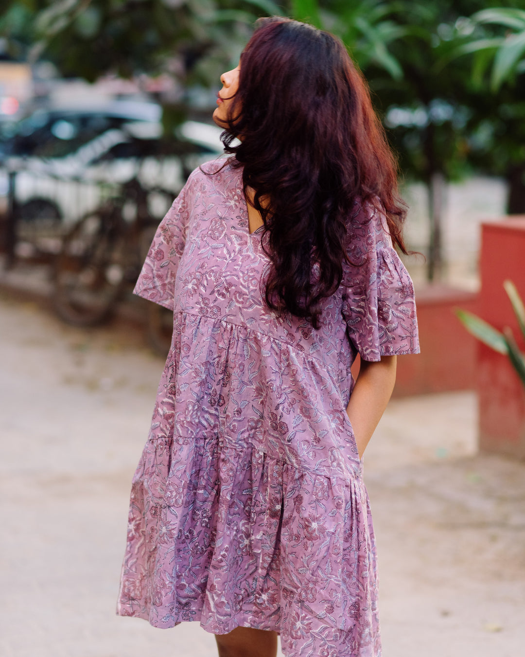 LILAC FLORAL RAPID TENT DRESS