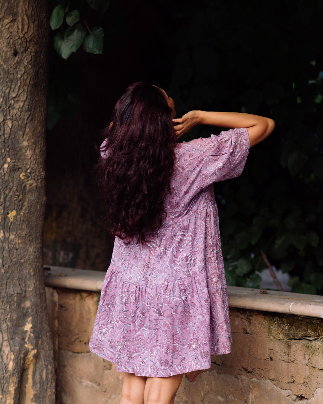 LILAC FLORAL RAPID TENT DRESS
