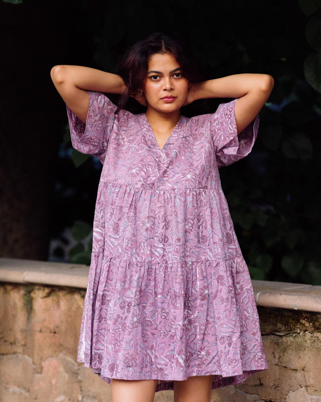 LILAC FLORAL RAPID TENT DRESS