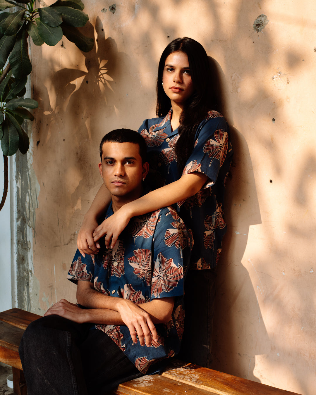 INDIGO HIBISCUS AJRAKH SHIRT