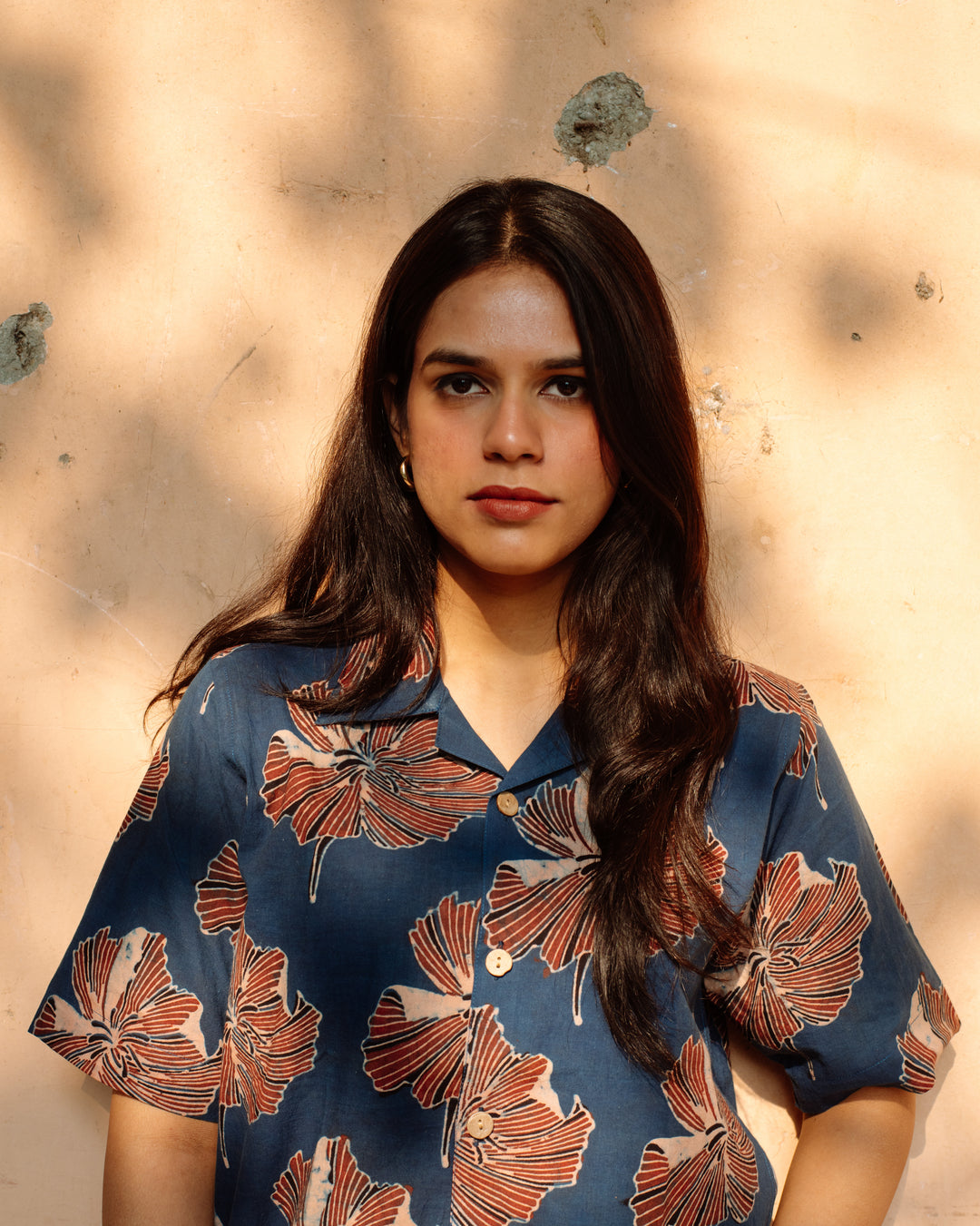 INDIGO HIBISCUS AJRAKH SHIRT