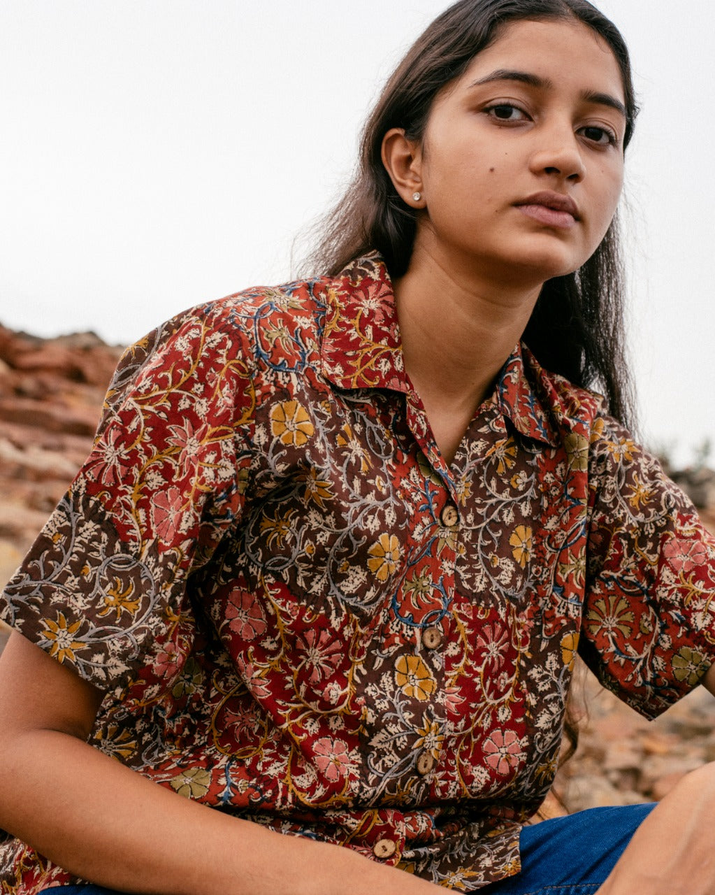 NAR MAADA | Floral Kalamkari Print Shirt – NAR MAADA ™